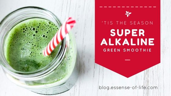 'Tis the Season Super Alkaline Green Smoothie Recipe at blog.essense-of-life.com